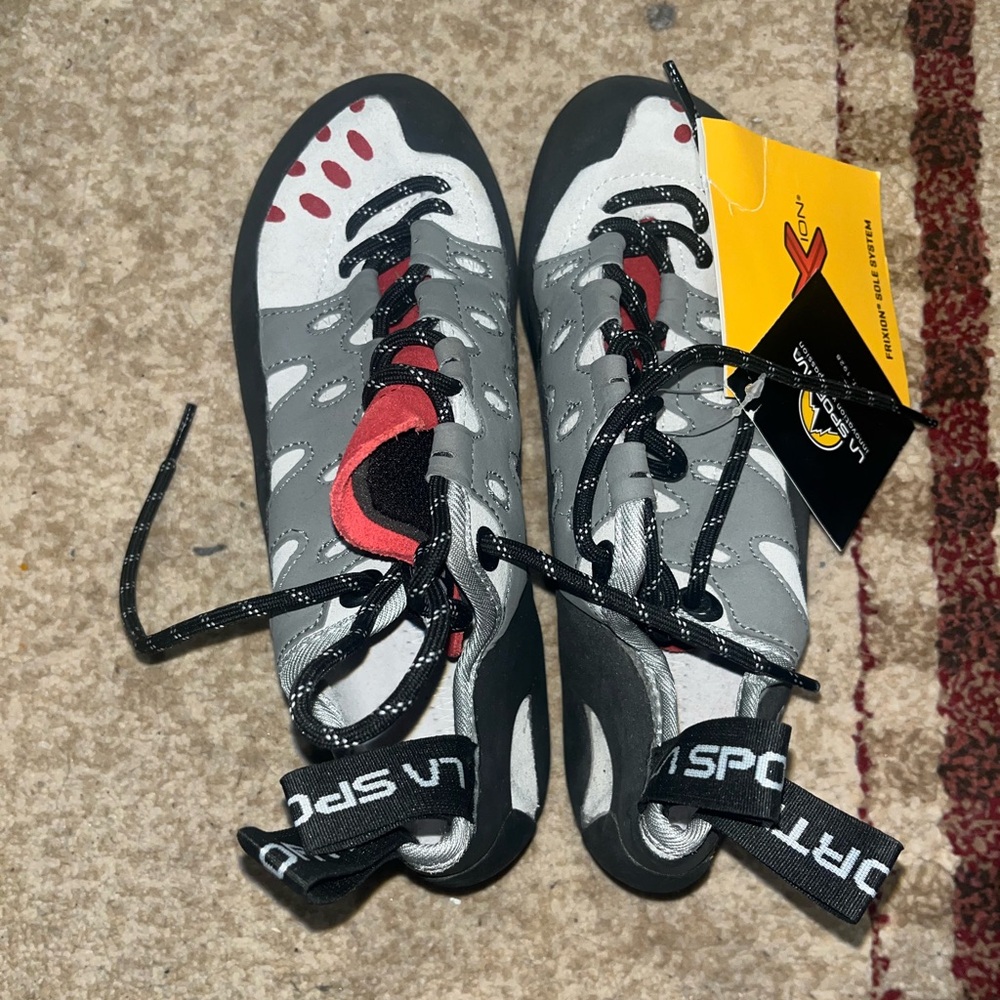 La Sportiva Women’s Rock ClimbingShoes- Black, Gray, and Red